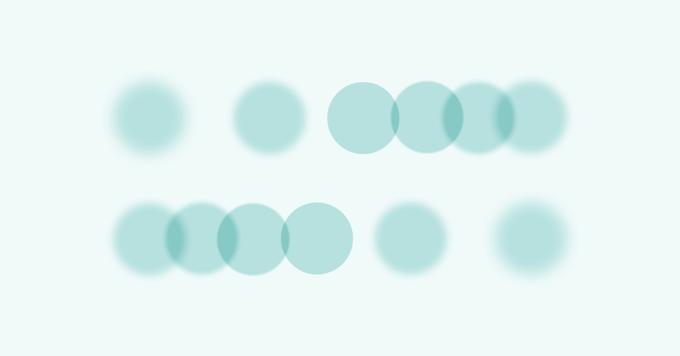 rows of blurred and clear blue circles illustrating how strong emotional reactions can make sensory overload more intense