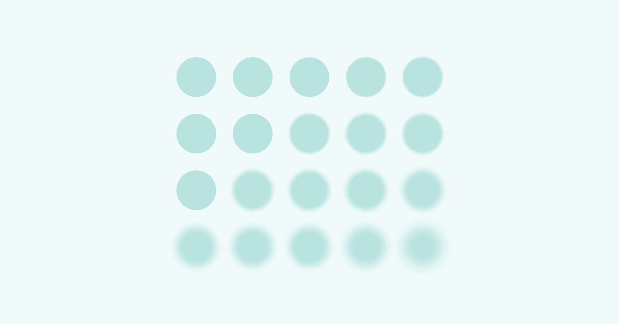 grid of blurred and clear blue circles illustrating how people with paraphrenia experience delusions but no other effects to their personality and thinking process