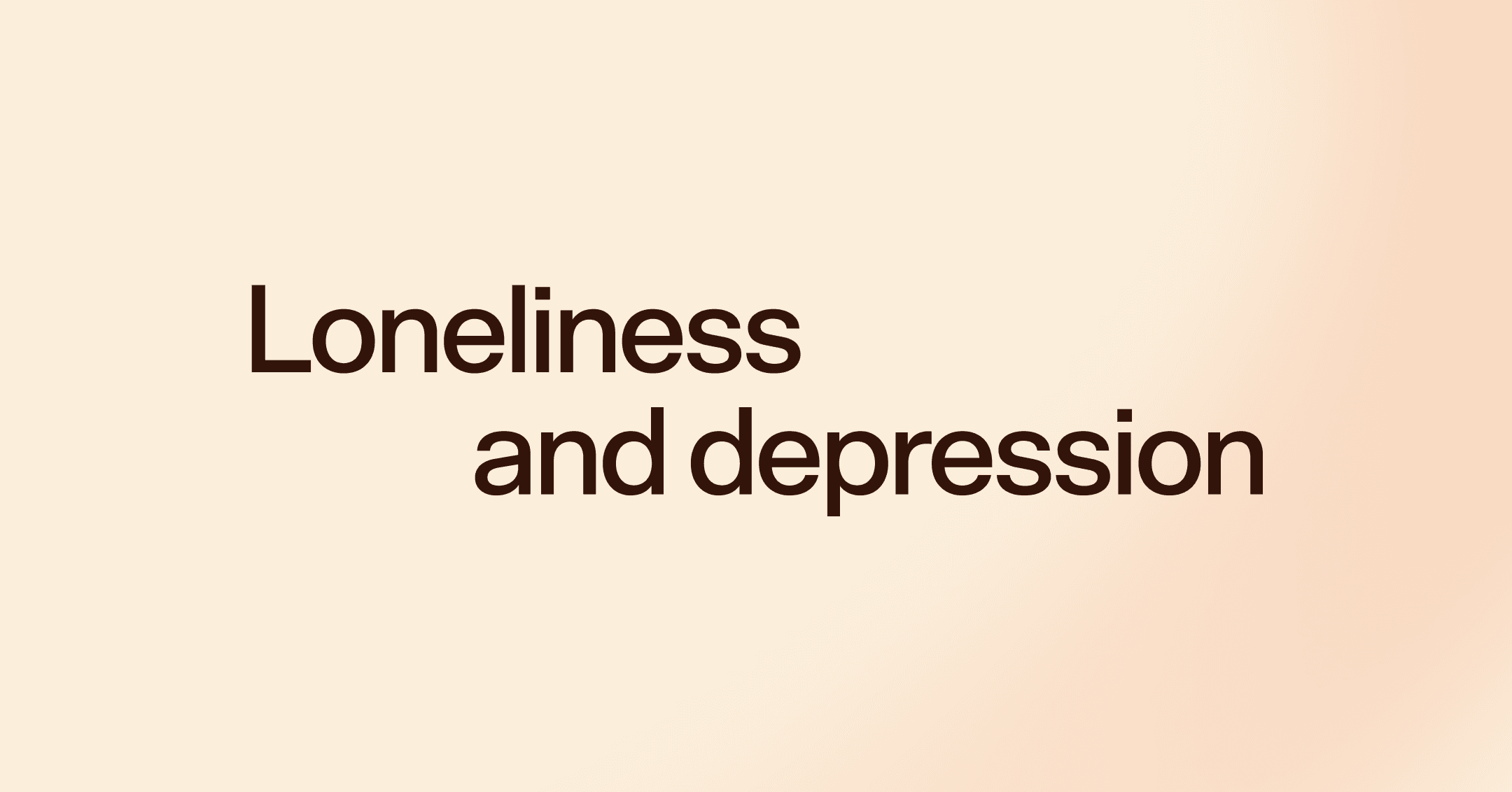 Loneliness and depression