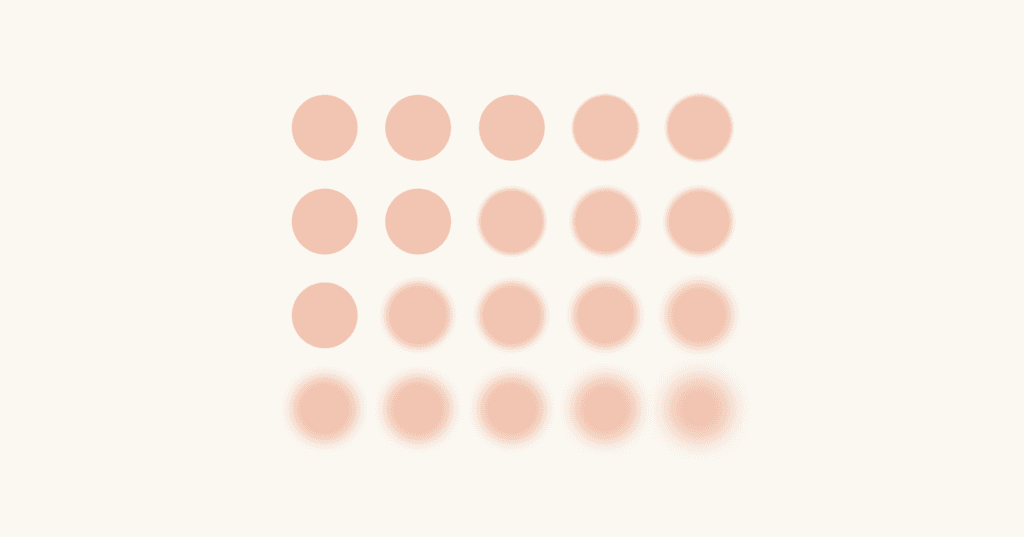 grid of blurred and clear orange circles illustrating how there are options for psychiatric care without insurance