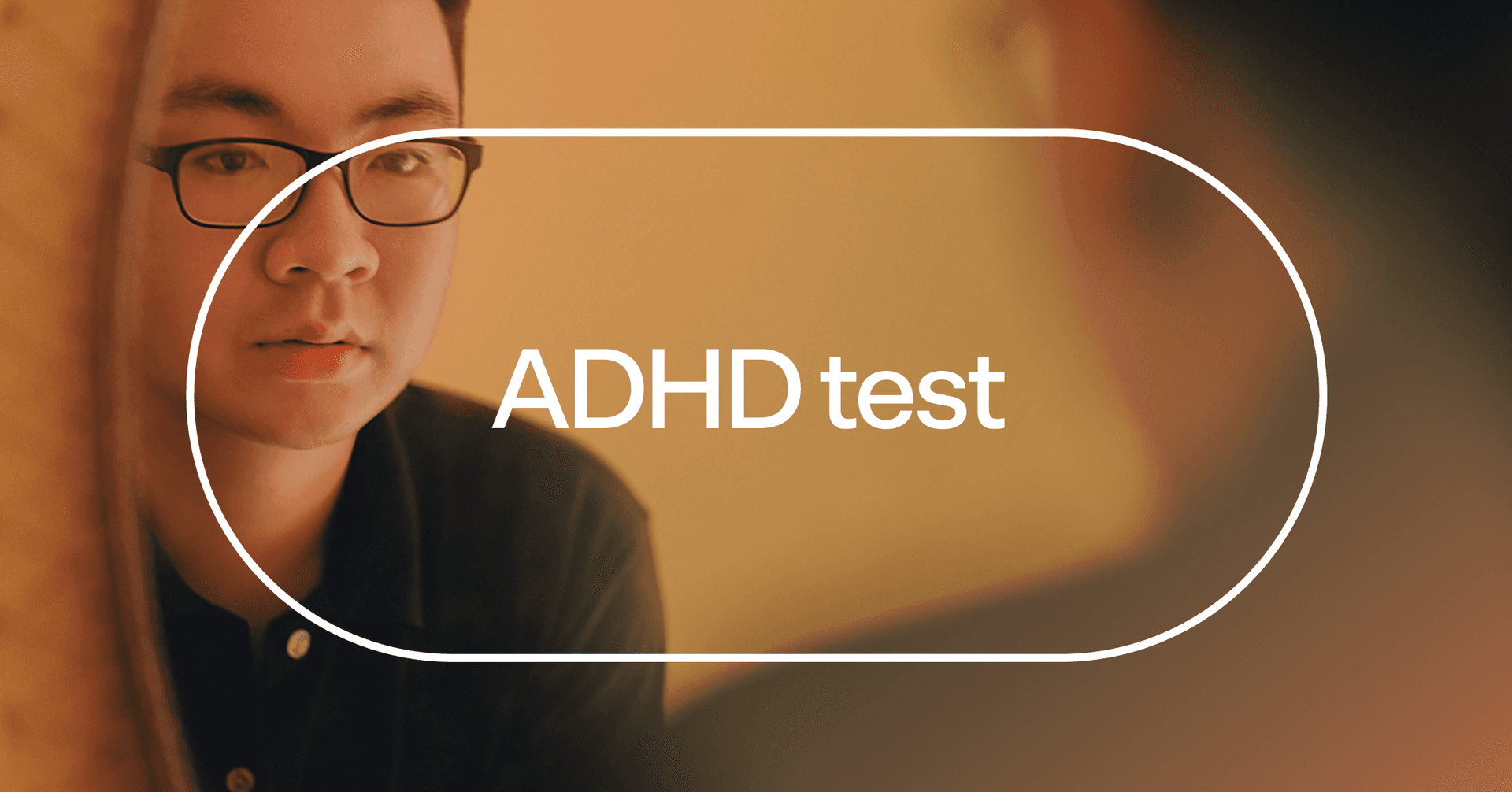 man feeling restless with text 'ADHD test'