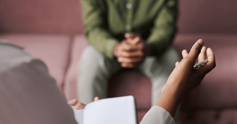 man going through a schizophrenia evaluation with a psychiatric provider