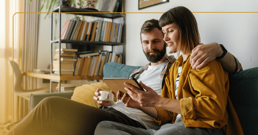 a couple exploring digital directories for imago therapy