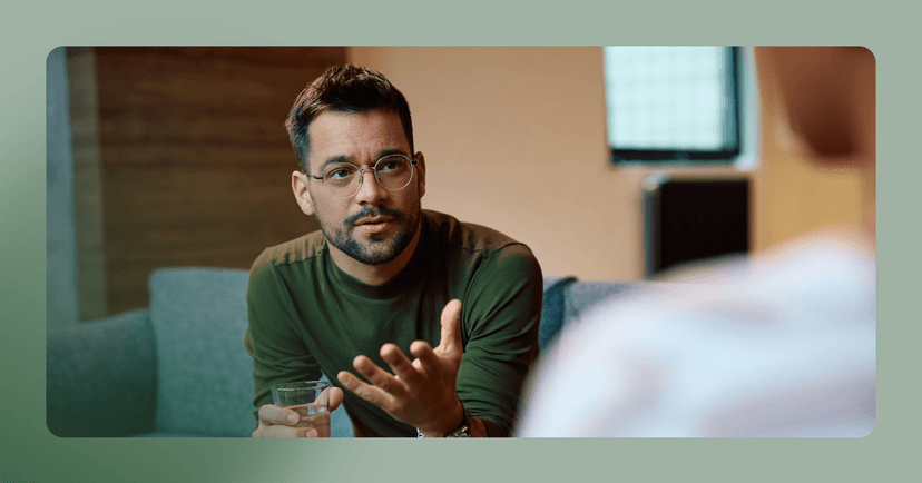 man asking a mental health provider about their experience with aversion therapy