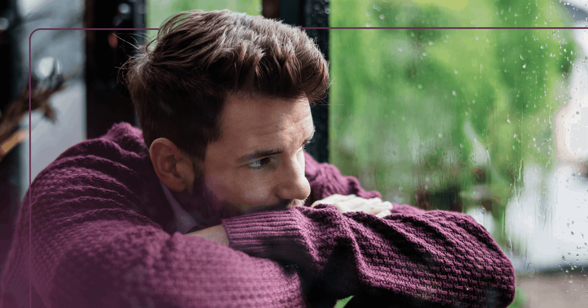 man with depression pulling away from others