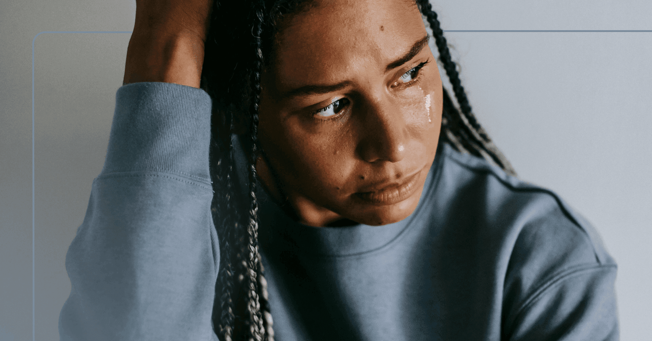 woman with reactive depression crying and having trouble making decisions