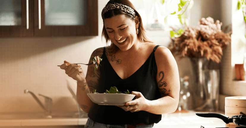 woman with autism following a rigid routine for eating