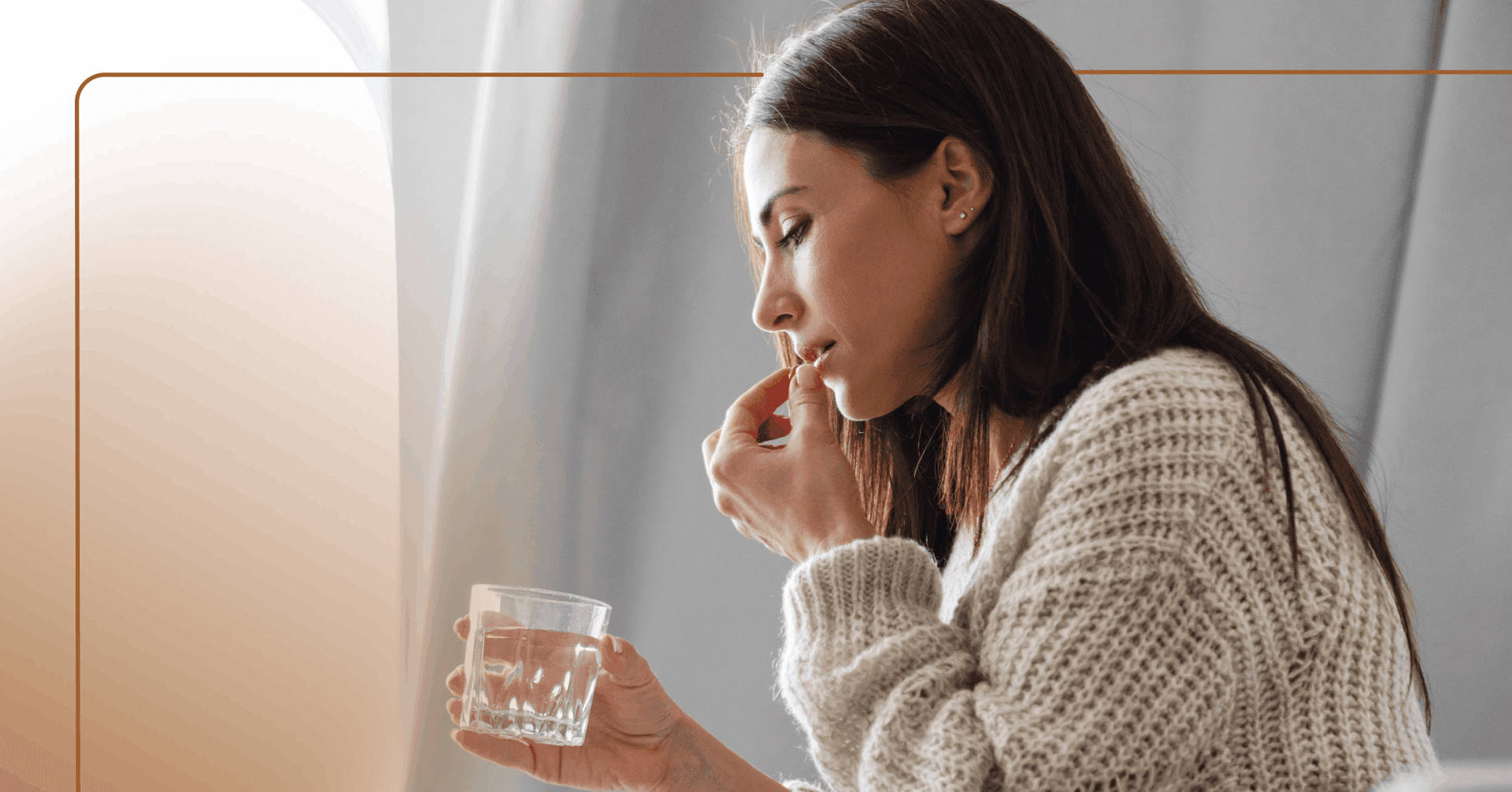 woman taking medication to feel less anxious