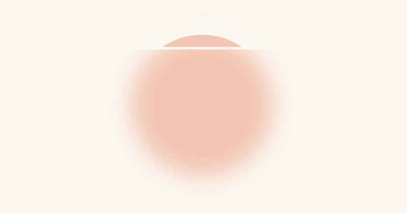 An abstract illustration of a circle going from out of focus to focus. The circle is orange in color and sitting on a light orange background.