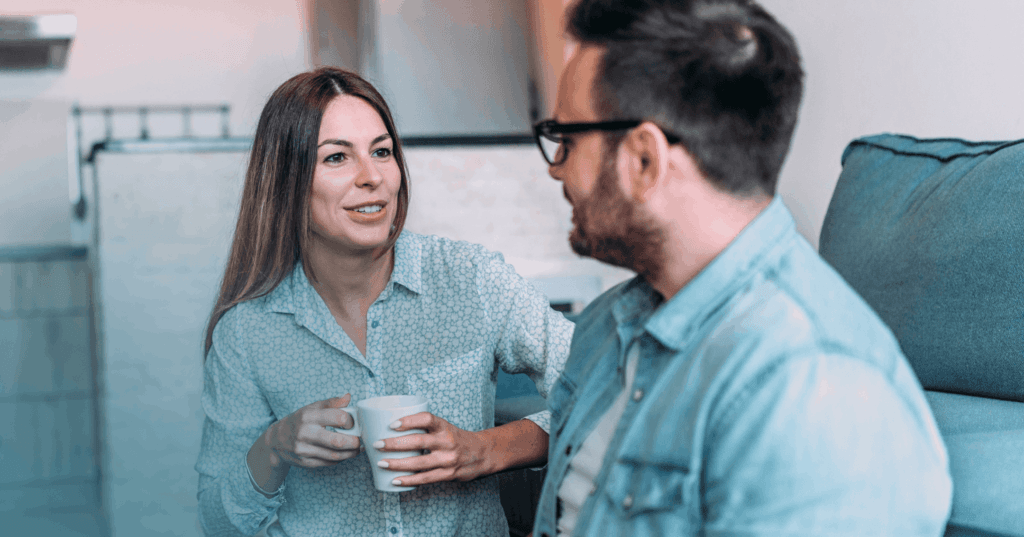 a couple verbally expressing their love with words of affirmation