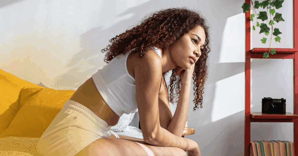 woman having difficulty concentrating because her partner is away