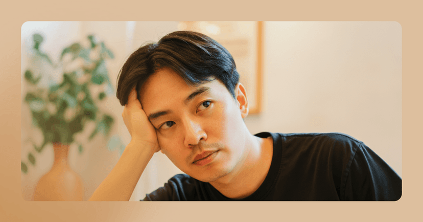 man with depression looks off to the left