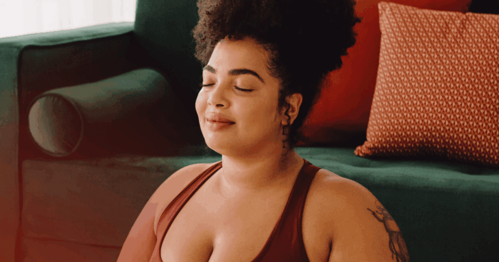 woman with anxiety practicing meditation to calm her nervous system