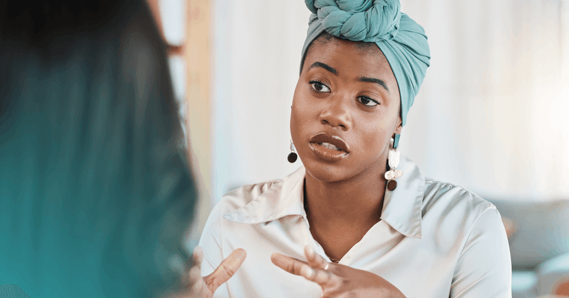 woman being direct when communicating her needs to someone with low emotional intelligence