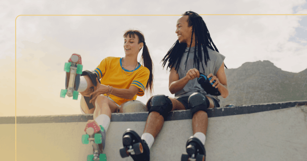 two friends who are introverts spending time together outdoors