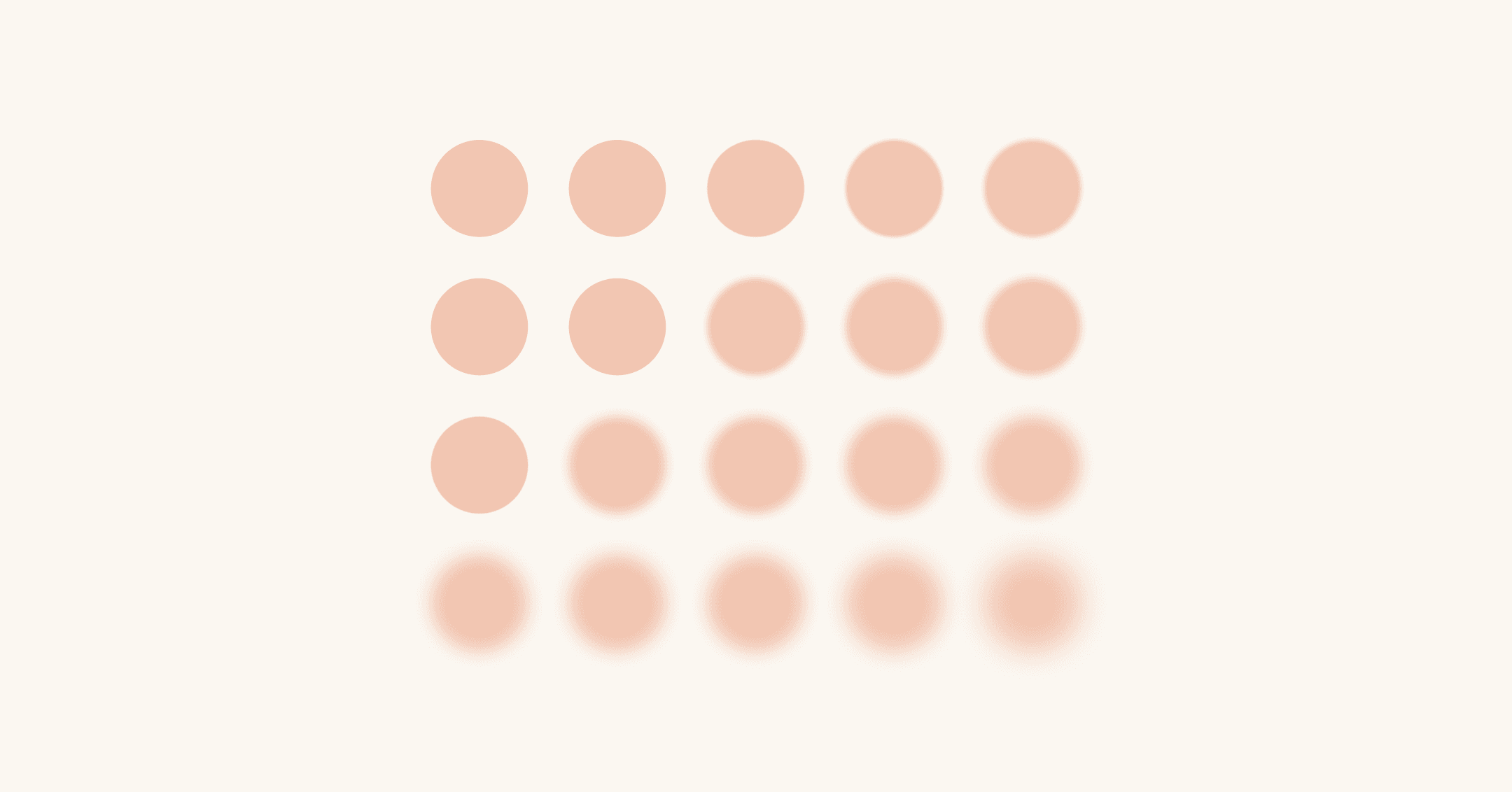grid of blurred and clear orange circles illustrating the ways a psychiatrist gets involved in OCD treatment
