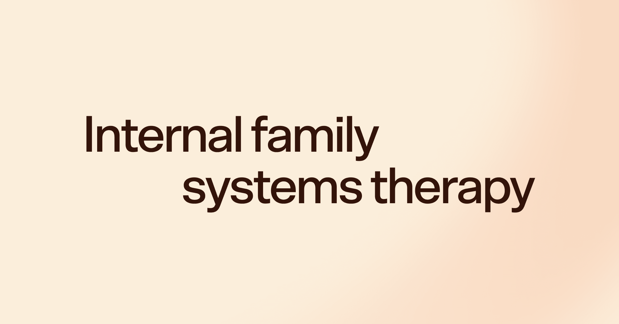 Internal family systems therapy