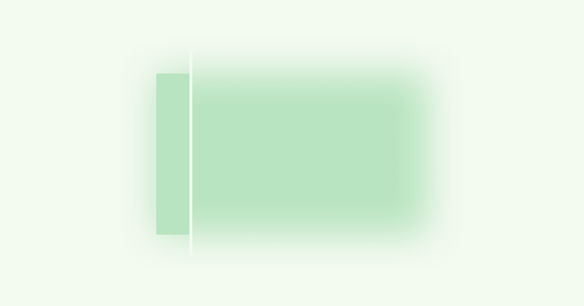 mostly blurred green rectangle with sharply focused portion as a conceptual representation of memory loss with dissociation