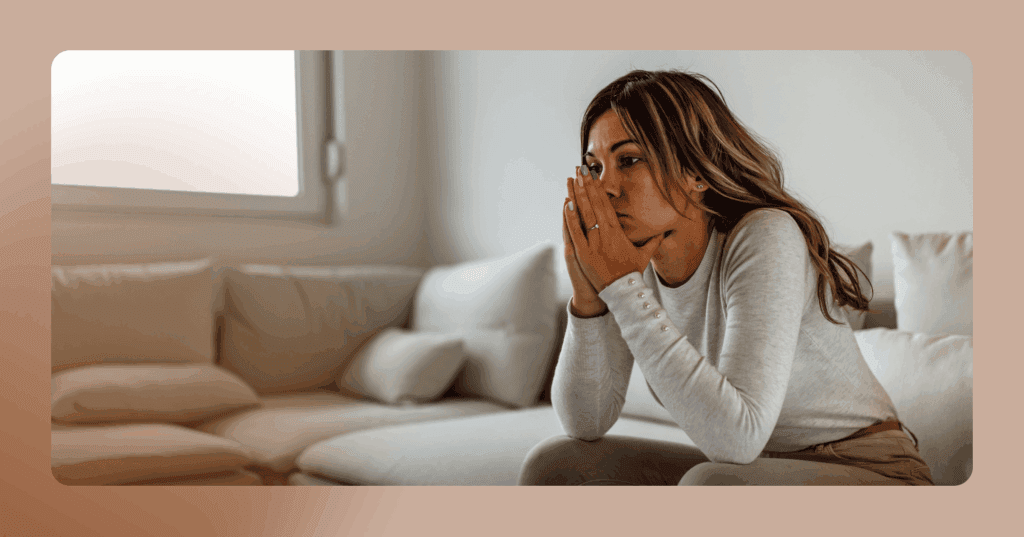 woman trying to focus on her five senses during a meltdown