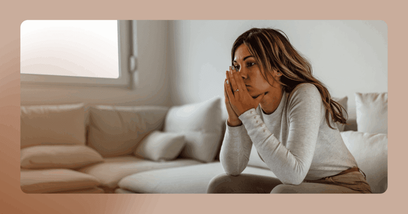 woman trying to focus on her five senses during a meltdown