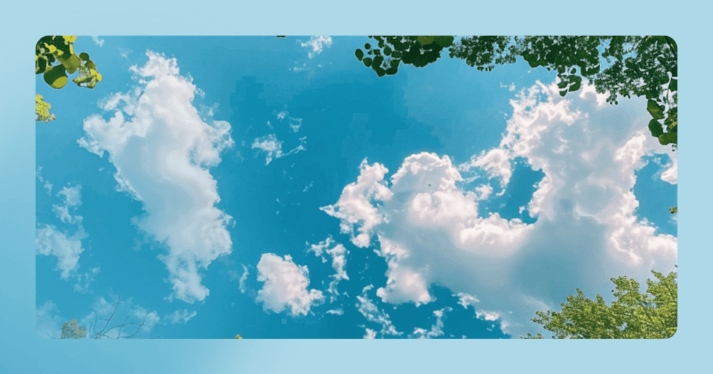 a blue sky illustrating finding moments throughout the day that bring a sense of gratitude