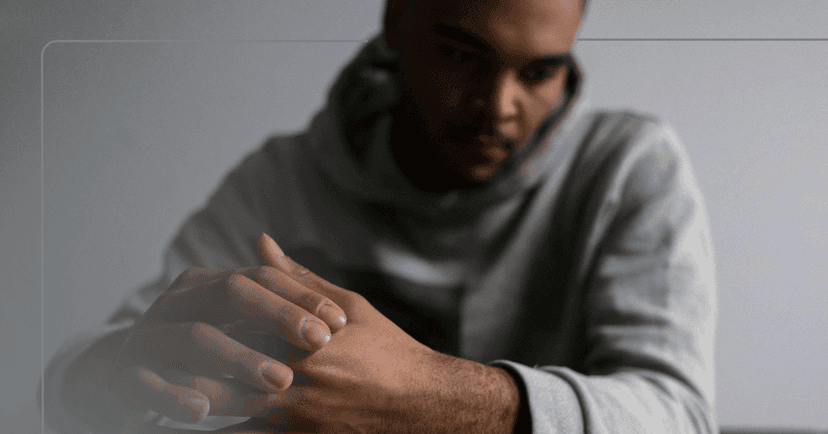 man who is self-harming sharing that he is depressed