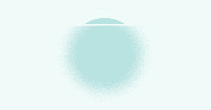 Image shows a blue circle. Almost all the way to the top of the circle is a horizontal white line that goes through the circle. Above the white line, the circle is in sharp focus. Below the white line, the circle is blurry.