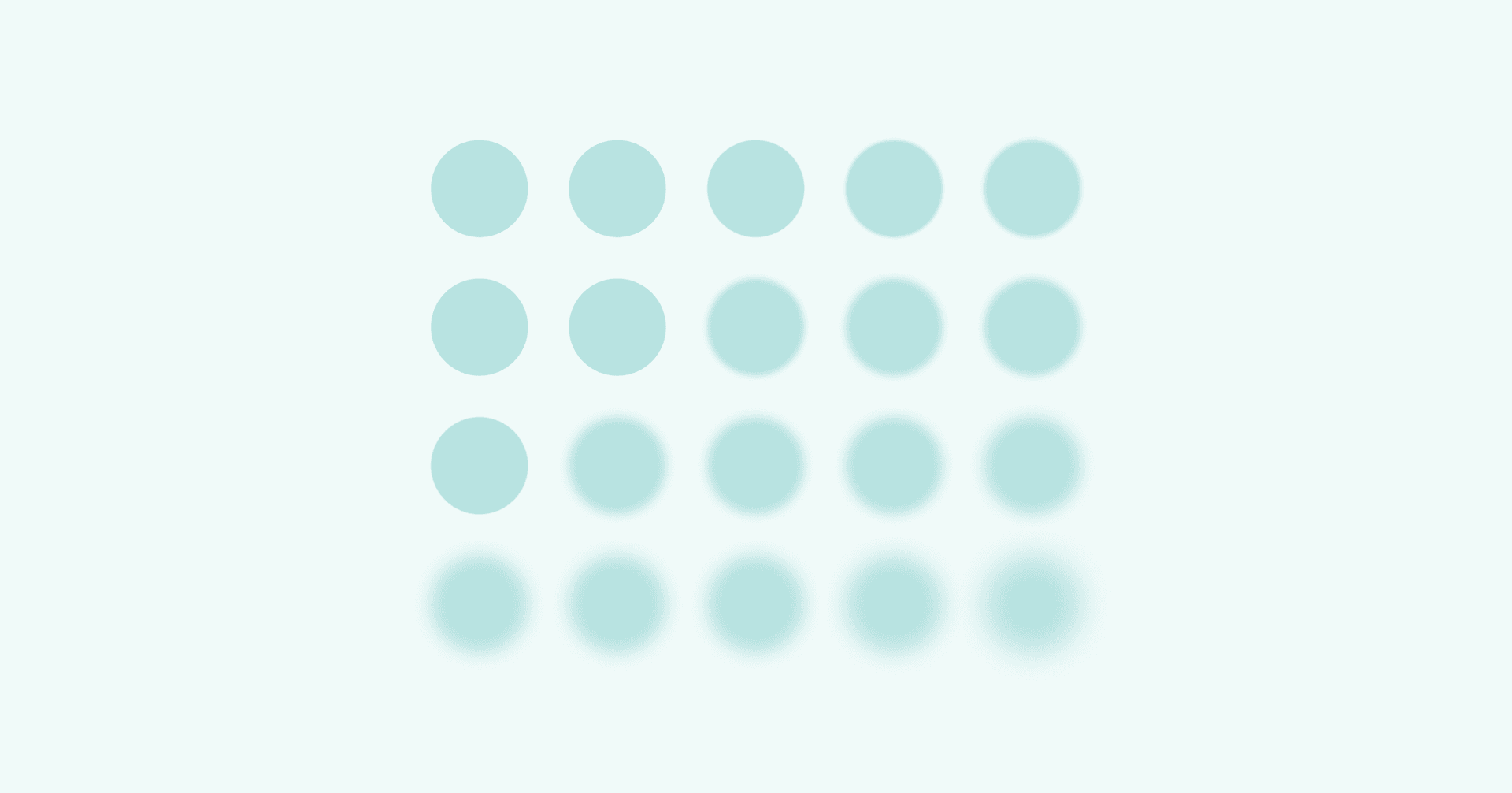 grid of blurred and clear blue circles illustrating how people with paraphrenia experience delusions but no other effects to their personality and thinking process