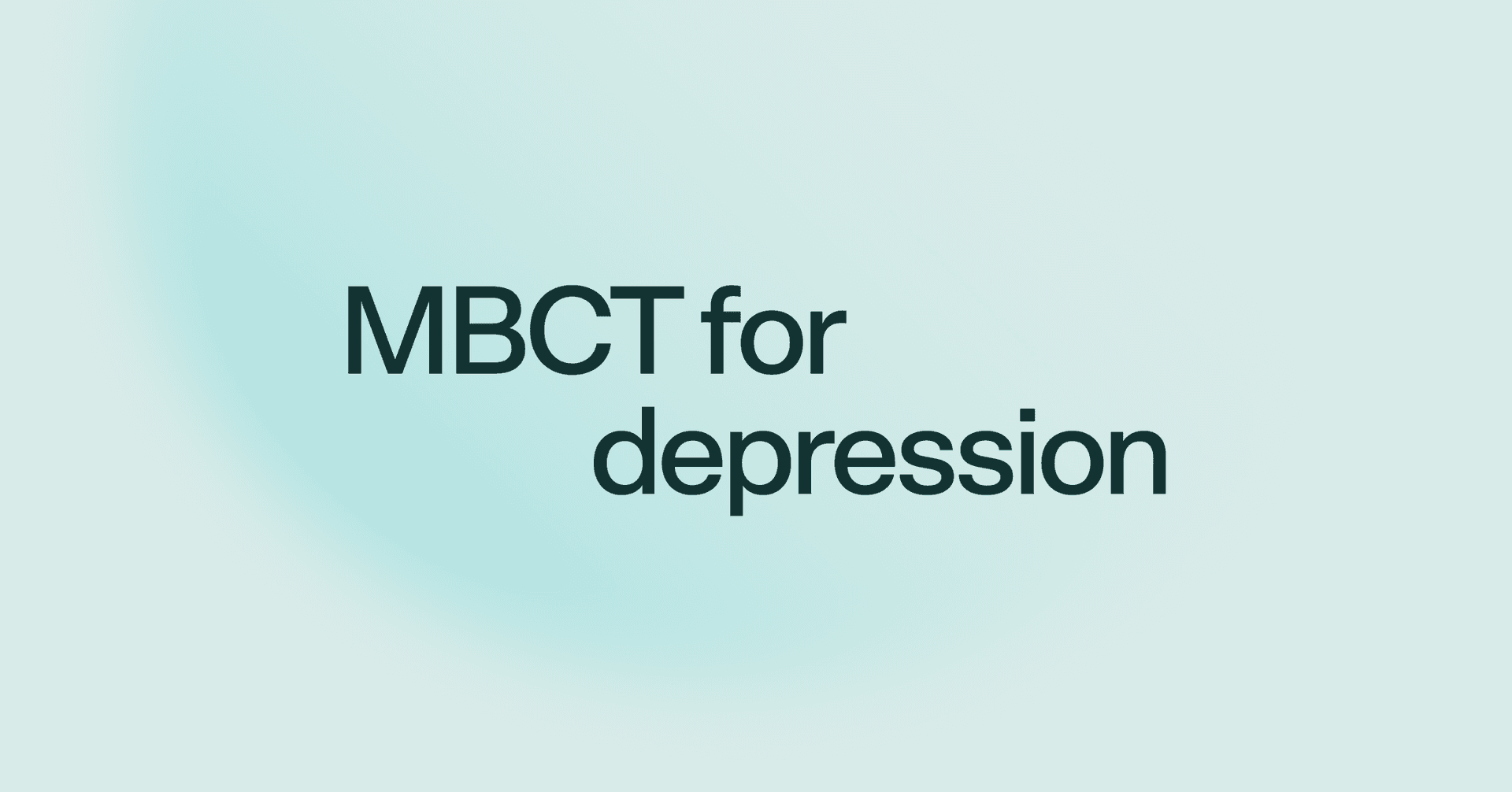 MBCT for depression