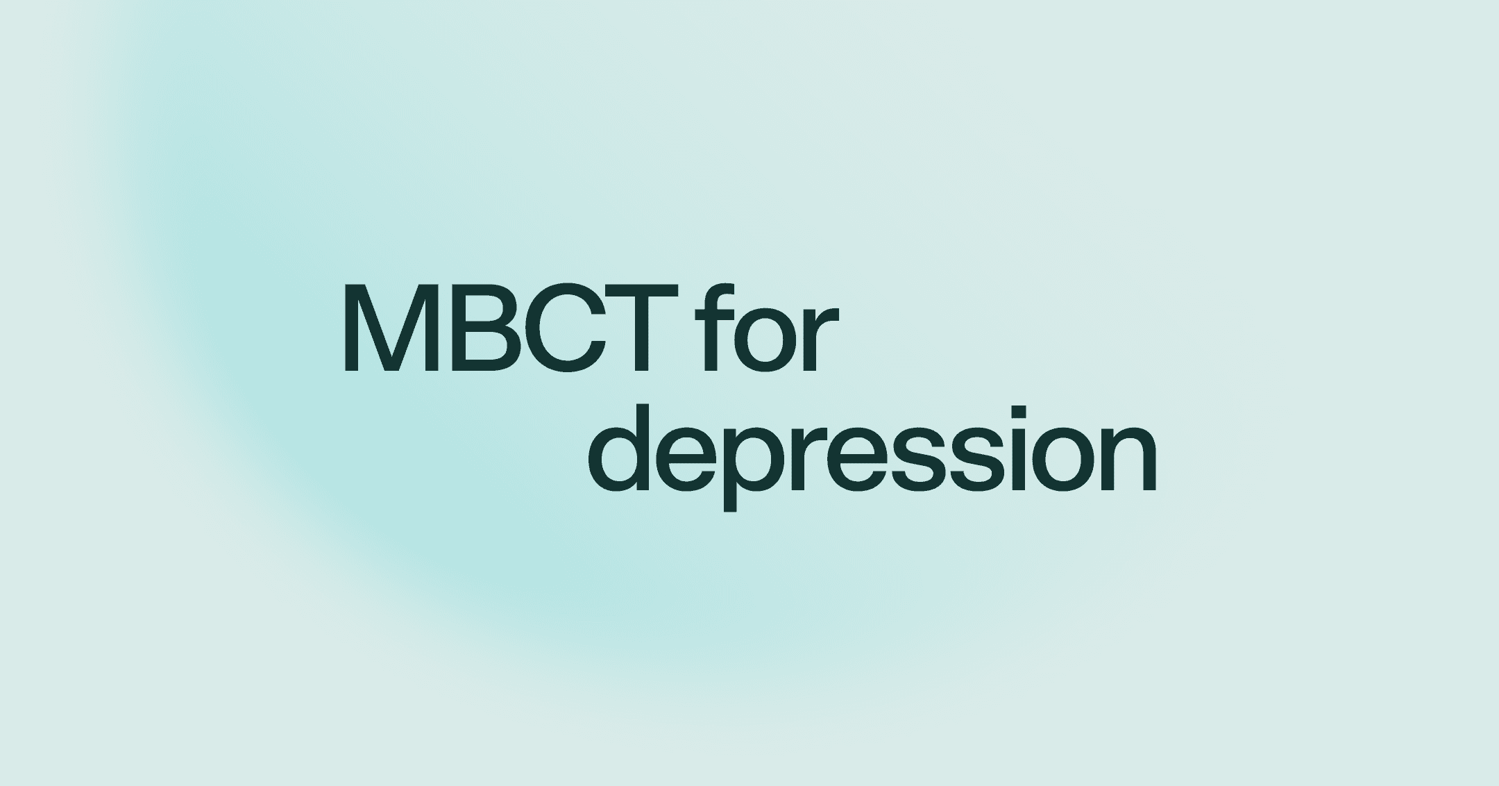 MBCT for depression