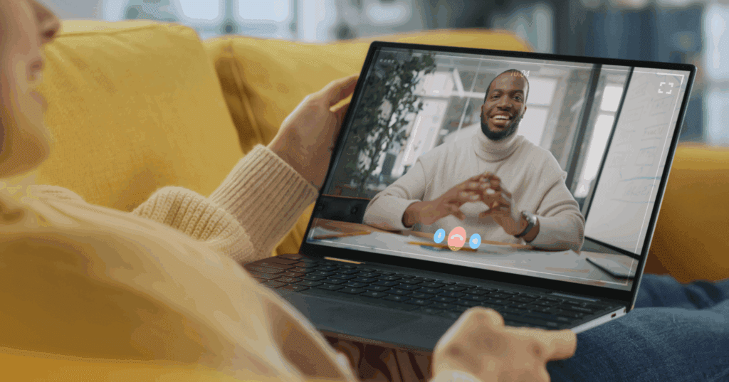 woman building a trusting relationship with her provider using telepsychiatry