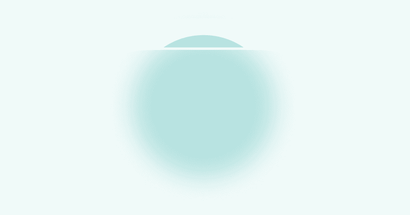 mostly blurred blue circle with sharply focused portion as a conceptual representation of feeling overwhelmed by sensory input